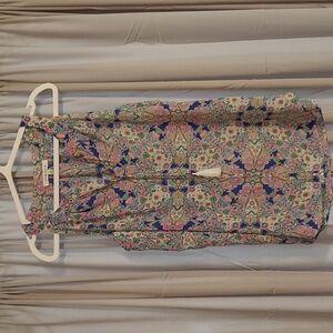 Colorful Rose & Olive Sleeveless Blouse